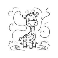 Color and Learn with Giraffes vector