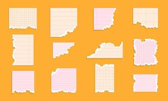 Set of realistic paper with torn effect vector