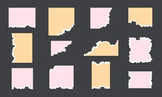 Collection of realistic coloured torn paper vector