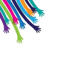 Hands up background design vector