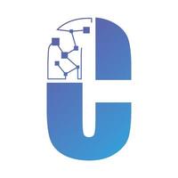 Initial letter alphabet pixel style vector