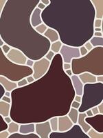 Warm earthy seamless pattern with abstract bionic forms and white outline vector
