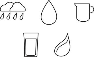 Water line icon illustration set. Set of outline icons related to water line vector