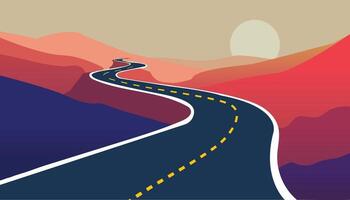 A winding road in a zigzag pattern with clean lines vector