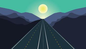 Top-down view of a road splitting into two lanes vector