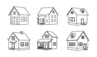 Charming architectural designs highlighting diverse cartoon-style house structures vector