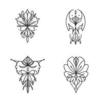 Beautiful Design Set offering intricate artistic floral patterns for elegance vector
