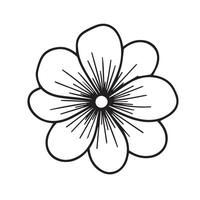 Ornamental symmetrical flower motif featuring black outlined geometric patterns vector