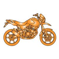 Modern Bike Drawing in clean motorcycle line art style for graphic projects vector