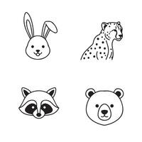 Whimsical Animal Set Artwork Ideal for Unique Coloring Page Artistic Projects vector