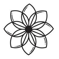 Artistic symmetrical floral pattern showcasing detailed geometric petals and symmetry vector