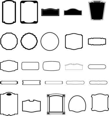 a set of black and white frames and frames