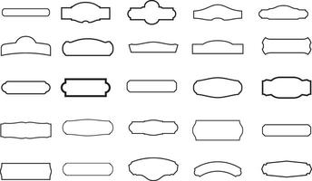 set of blank banners with different shapes and corners. vector