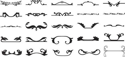 a set of black and white decorative elements, set of vintage decorative elements for your design vector