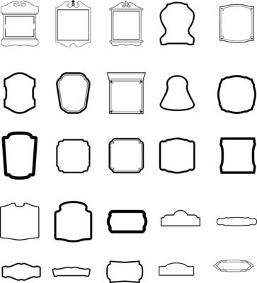 a set of different shapes and frames for a design.
