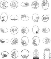 a set of different designs for a frame vector