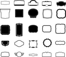 set of black and white frames vector