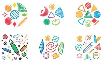 Doodle Shapes and Objects design vector