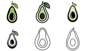 Avocado Icons Set design vector