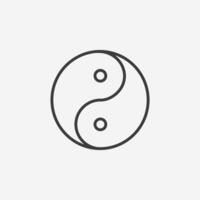 Yin and Yang symbol icon of harmony and balance vector