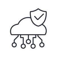 web protection icon line style vector