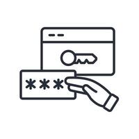 password icon line style vector
