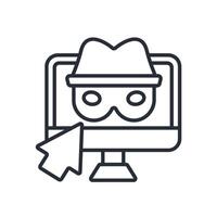 privacy icon line style vector