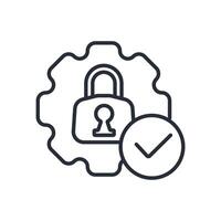 secure access icon line style vector