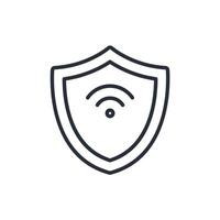 vpn icon line style with background vector