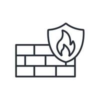 firewall icon line style vector