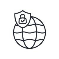 internet security icon line style vector