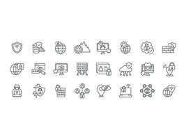 vpn icon set linear style sign for use web design vector