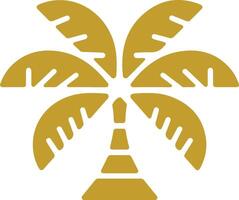 A simple, stylized gold palm tree graphic, perfect for logos, websites, or any design project needing a tropical feel. vector