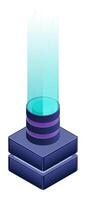 Isometric processor blockchain. Futuristic holographic interface. Futuristic concept. Isometric technology. vector