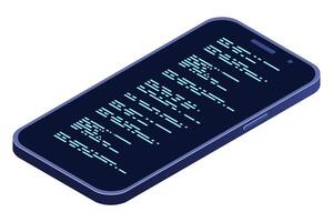 Isometric smartphone. Simple flat isometric phone. Smartphone device isometric technology. Isometric technology, vector