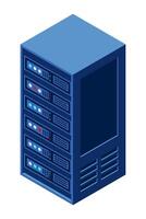 Isometric server equipment isolated background. Flat isometric 3d illustration cloud server. Datacenter storage. Isometric technology, vector