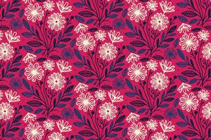 Minimalist one line flower pattern with abstract floral sketches perfect for textile usage packaging ideas and pillowcase printing vector