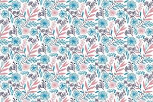 Single line cotton flower pattern with repeating elements for stylish wrapping designs textile projects and fashion prints vector