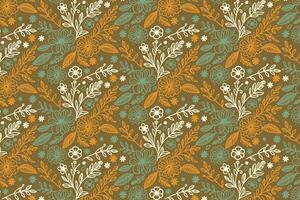 Single line rose and leaf sketch pattern ideal for stylish fabric print designs home textiles and trendy fashion wrapping paper vector
