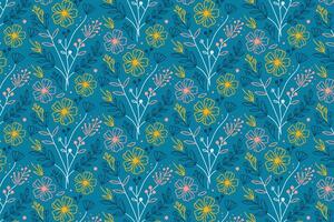 Abstract floral art pattern in one line sketch design ideal for wrapping fabric fashion items and textile packaging solutions vector