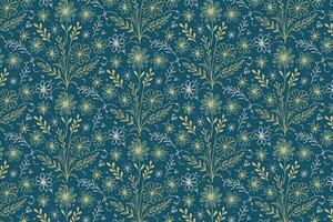 Leaf and flower sketch pattern in single line art suitable for modern textile usage kitchen towels and trendy fabric applications vector