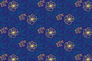 Repeating one line botanical flower sketch pattern ideal for modern women apparel design table top textiles and bedsheet covers vector