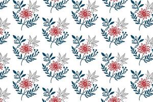 expressive line floral pattern composed of flowing stem illustrations for tabletop linens fashion garments and fabric use vector