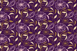elegant sketch style line floral pattern crafted for home use fabrics fashion textiles decorative wrapping and tabletop art vector