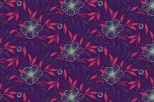 detailed line floral pattern with sketch flower art designed for wrapping surface use tableware and fabric items vector