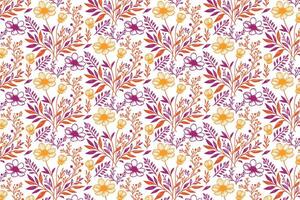 Repeating cotton flower pattern drawn in single line sketch perfect for fashion fabric print and pillow textile home products vector