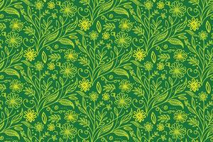 Continuous single line floral pattern with hand drawn elements for elegant packaging trendy textile prints and fashion products vector