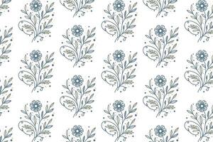 line floral pattern featuring ornamental botanical sketches created for clothing fabric wrapping paper and tabletop decor vector