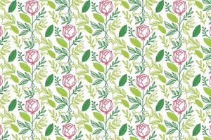 Sketchy floral pattern with cotton flowers drawn in a single line for elegant textile printing and modern fashion wrapping vector