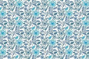 blue flower sketch pattern in minimalist one line art style for nature inspired textile prints kitchen wear and surface applications vector